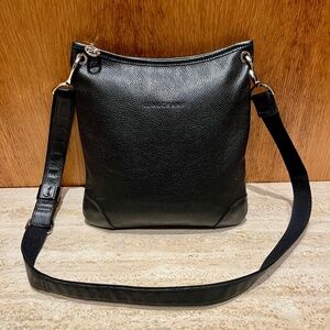 LONGCHAMP - Black Leather Crossbody Bag *IMPECCABLE! - Adjustable Strap